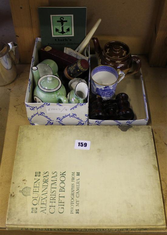 Opera glasses, Spode cup and other items